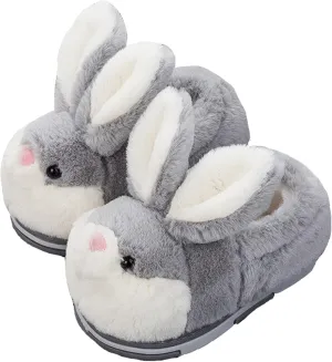 YILANLAN Women's Cute Bunny Animals Slippers Interesting Comfortable Furry Slippers Soft Plush Winter season Keep warm Home Slippers