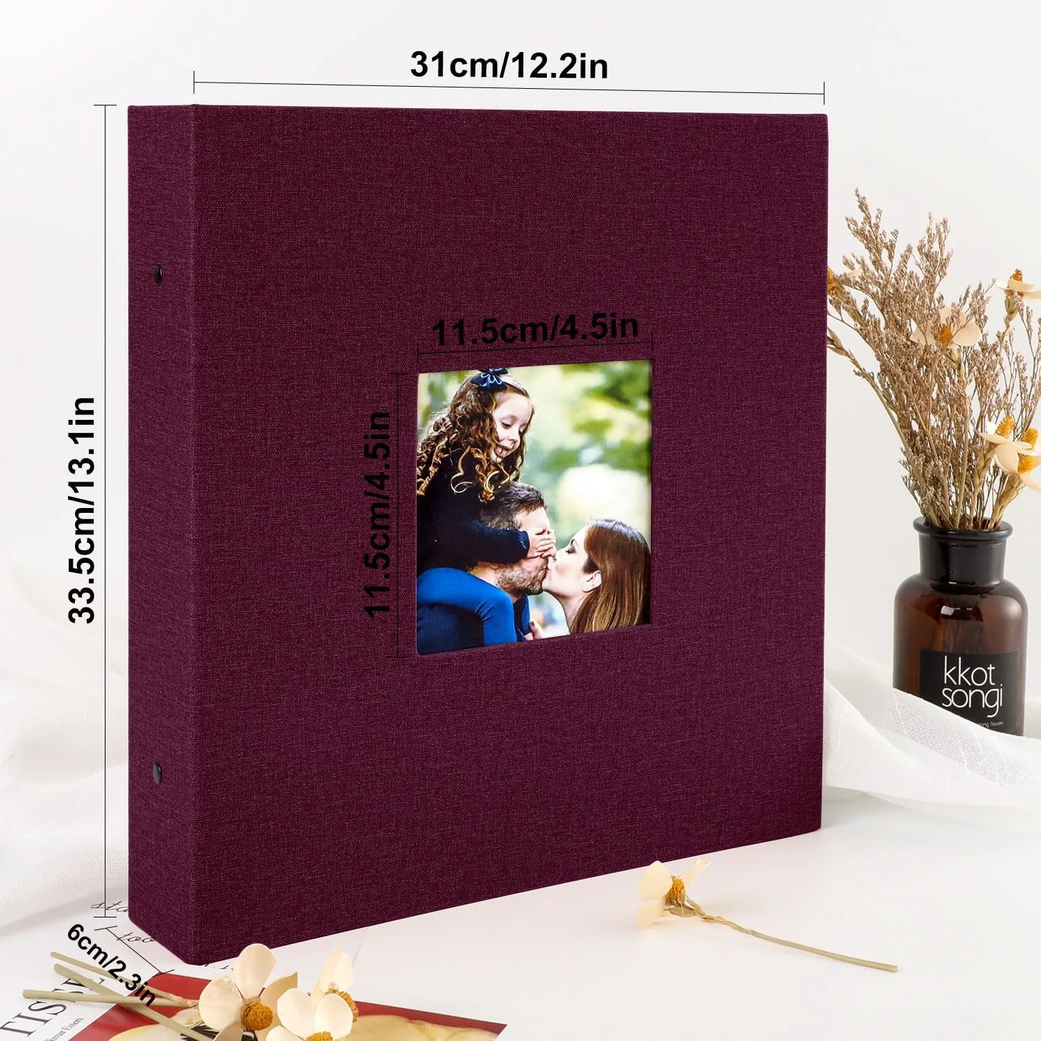 Ywlake Photo Album 4x6 1000 Pockets Photos, Extra Large Capacity Linen Cover Pictures Albums Holds 1000 Horizontal and Vertical Photos Purple