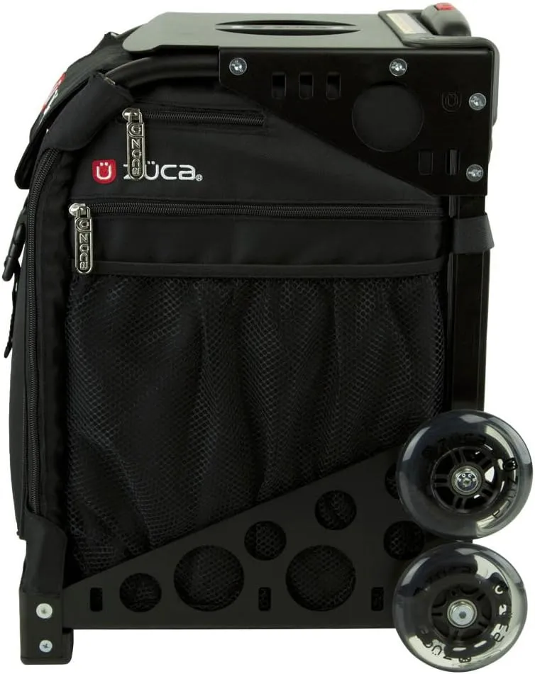 ZÜCA Sport Obsidian Rolling Bag with Red Frame (flashing wheels)