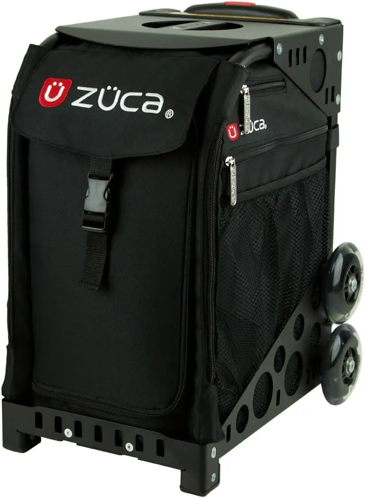 ZÜCA Sport Obsidian Rolling Bag with Red Frame (flashing wheels)