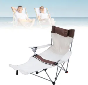 ZJchao Camping Chair, Outdoor Chairs, Folding Chairs for Outside, Camping Lounge Chair 900D Oxford Cloth 4 Position Adjustable Foldable Portable Reclining Camping Chair with Storage Bag