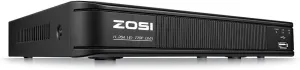 ZOSI 720p 8 Channel Security DVR System HD-TVI 1080P Lite Video, QR Code Scan Remote Access, Hybrid Capability 4-in-1(Analog/AHD/TVI/CVI) DVR Recorder Security Camera (Renewed)