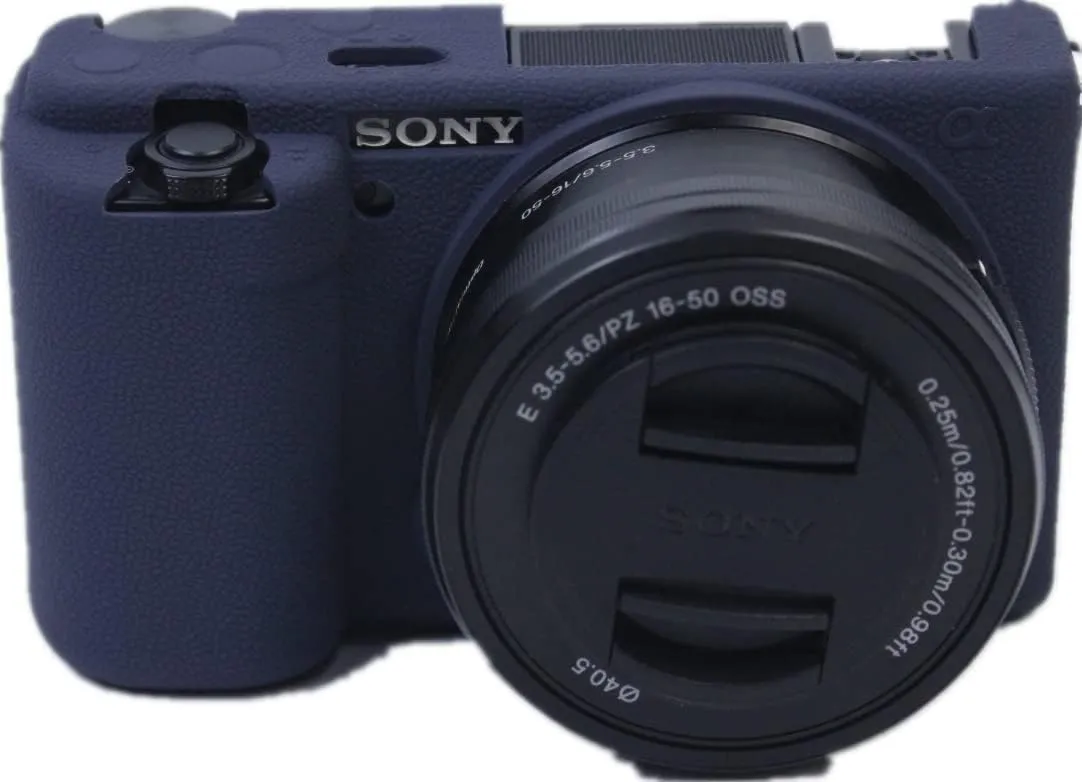 ZV-E10 Case, Fullbody Ultra-thin Lightweight Rubber Soft Silicone Housing Case Bag Cover for Sony Alpha ZV-E10 ZVE10 (Blue)