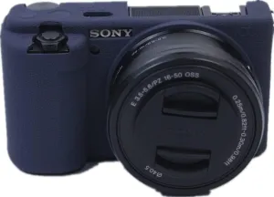 ZV-E10 Case, Fullbody Ultra-thin Lightweight Rubber Soft Silicone Housing Case Bag Cover for Sony Alpha ZV-E10 ZVE10 (Blue)