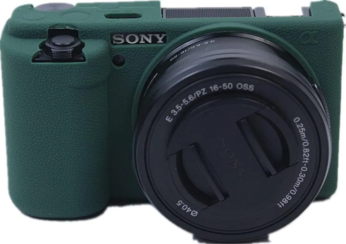 ZV-E10 Case, Fullbody Ultra-thin Lightweight Rubber Soft Silicone Housing Case Bag Cover for Sony Alpha ZV-E10 ZVE10 (Green)