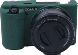 ZV-E10 Case, Fullbody Ultra-thin Lightweight Rubber Soft Silicone Housing Case Bag Cover for Sony Alpha ZV-E10 ZVE10 (Green)