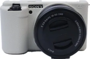 ZV-E10 Case, Fullbody Ultra-thin Lightweight Rubber Soft Silicone Housing Case Bag Cover for Sony Alpha ZV-E10 ZVE10 (White)