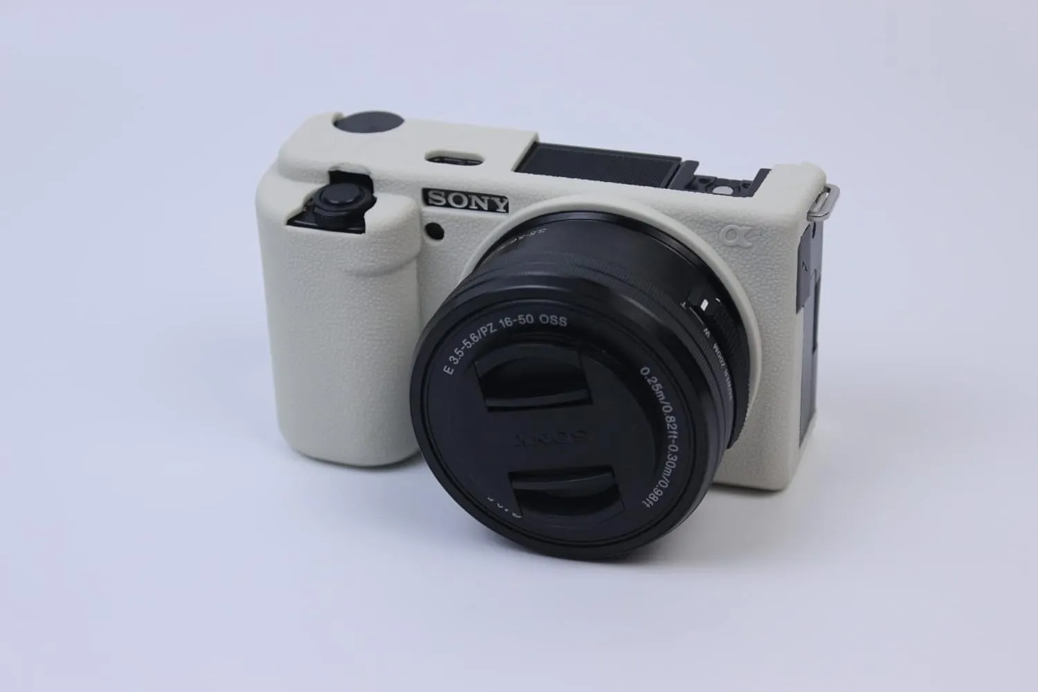 ZV-E10 Case, Fullbody Ultra-thin Lightweight Rubber Soft Silicone Housing Case Bag Cover for Sony Alpha ZV-E10 ZVE10 (White)