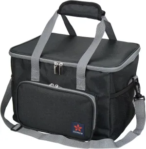 ZZEWINTRAVELER Insulated Lunch Bag for Men Women 15L Reusable Leak-Proof Cooler Bag with Adjustable Shoulder Strap Tote Bag for Office Work Picnic (Black)